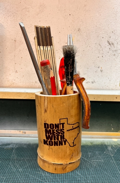 Bambus Utensilienbecher - Don't mess with Konny